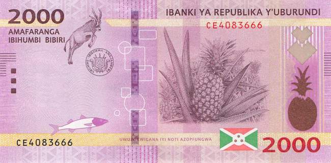 Burundi p52b 2000 Francs 2018